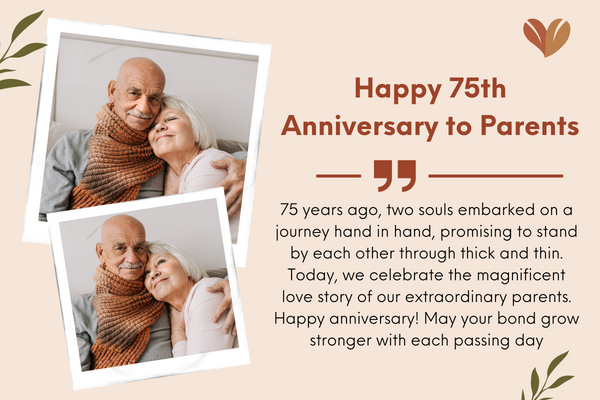 Anniversary Quotes For Parents 75th