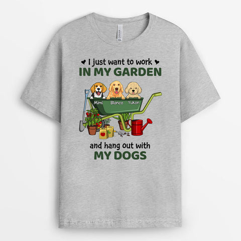 Personalized My Garden And My Dogs Shirt Gifts For Gardener[product]