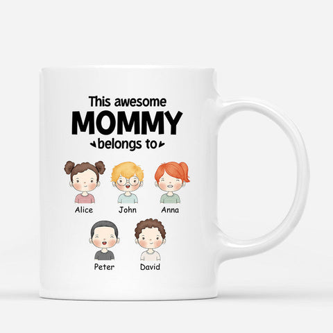 Personalized Mommy Grandma Belongs To Mugs