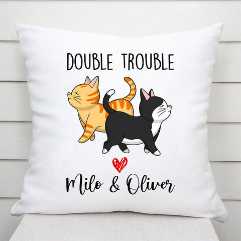 Personalized Double Trouble Walking Cat Pillow - high school graduation gift ideas for her