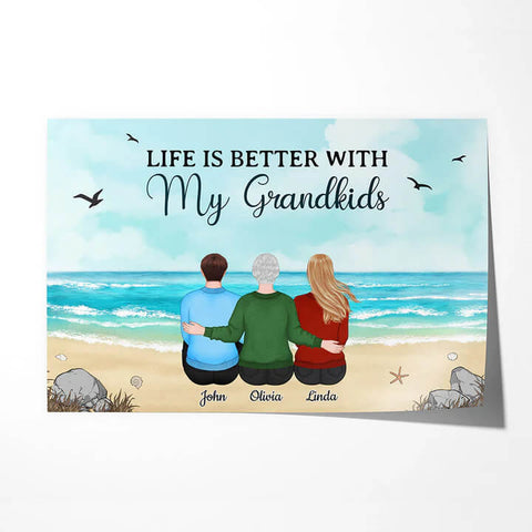 Mothers Day Poster Design For Grandma With Children