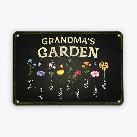 Best Gifts For Gardening - Personalized Mother/Grandmother's Garden Metal Sign[product]