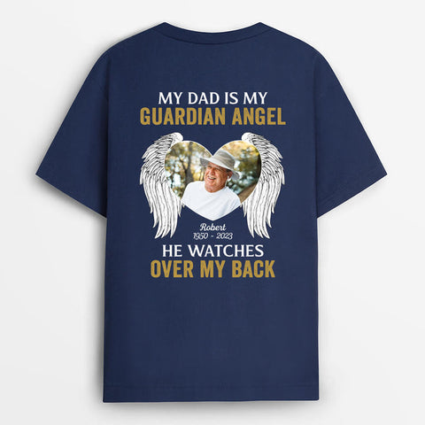 Father In Heaven Quotes - Personalized My Dad Is My Guardian Angel T-Shirt