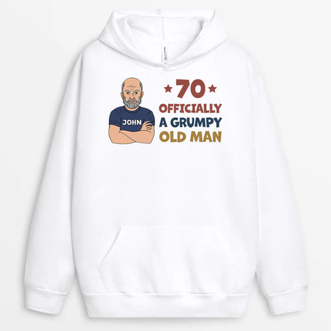 Personalized 70 Officially A Grumpy Old Man Hoodie