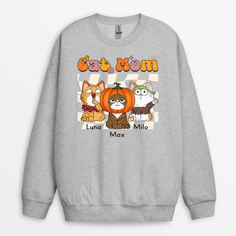 Personalized Cute Cat Mom Sweatshirt