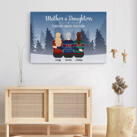 Personalized Mother And Daughters Canvas