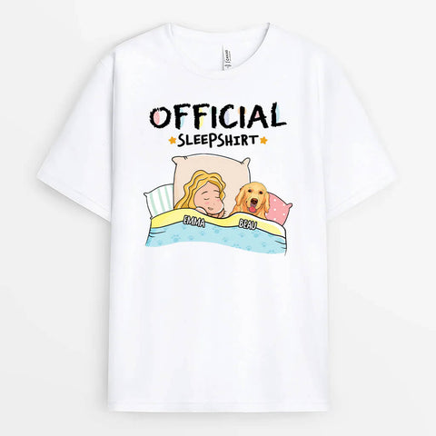 Personalized Official Sleepshirt With Dog T-shirt