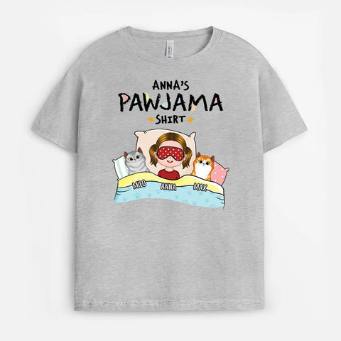 Personalized Pawjama With Cat Kid T-shirt