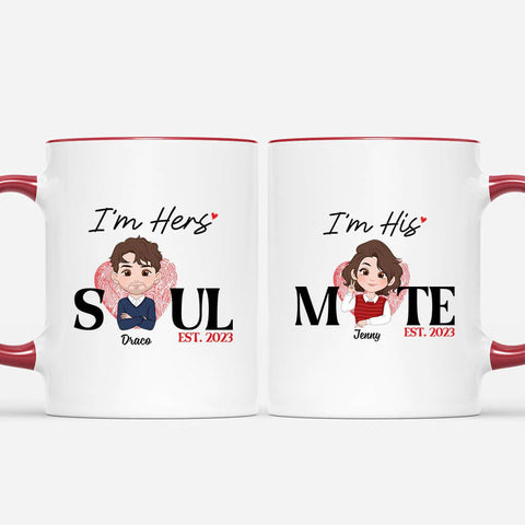 Personalized Soul Mate I'm Hers I'm His Couple Mug