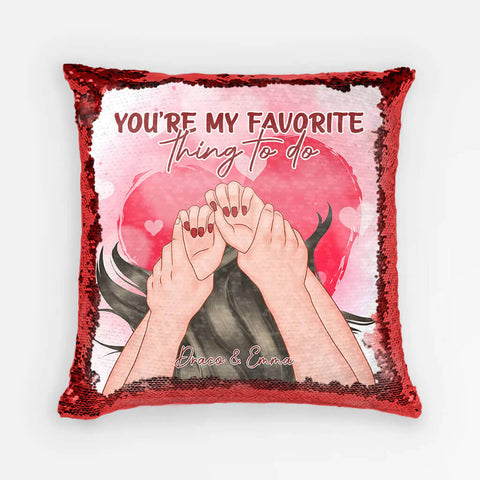 Personalized You're My Favorite Thing To Do Sequin Pillow