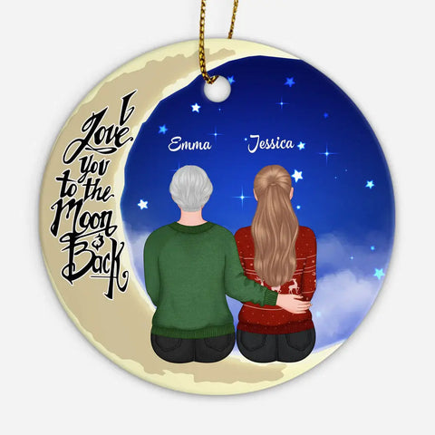 Personalized I Love You To The Moon And Back Ornaments