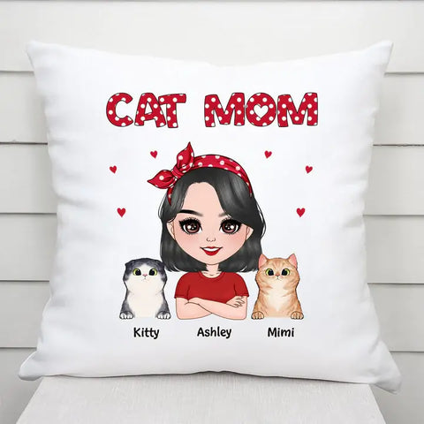 Personalized Cat Mom Pillow