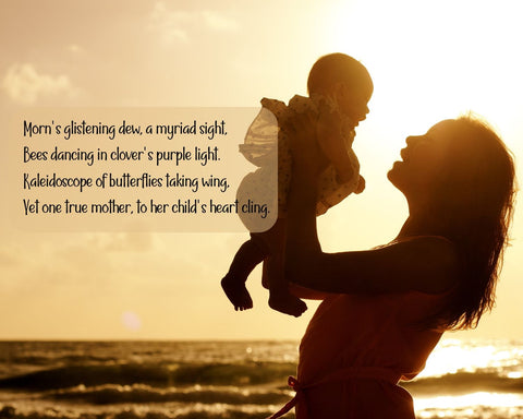 Good Mother Day Poems - Mom and Little Child by The Beach