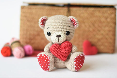 Crochet Valentine Teddy Bear For Kids' Diy Class Gifts