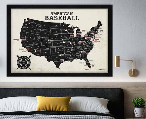 Baseball Stadium Map Wall Art-baseball father’s day gift