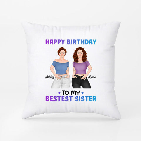 Personalized Happy Birthday To My Bestest Sister Pillows for 30th Birthday Present For Sister