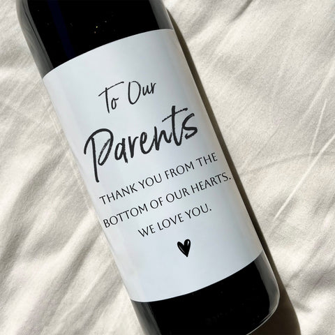 Gift Your Parents Custom Wine Bottle