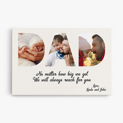 Dad Custom Photo Canvas With Christian Fathers Day Message