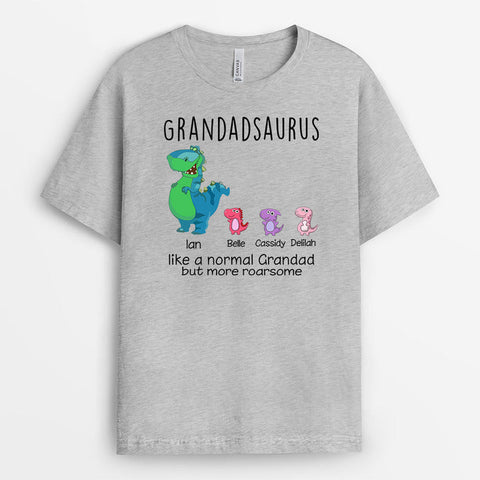 Personalized Grandpasaurus Like A Normal Grandpa Shirt Gift - Birthday Lines for Grandfather