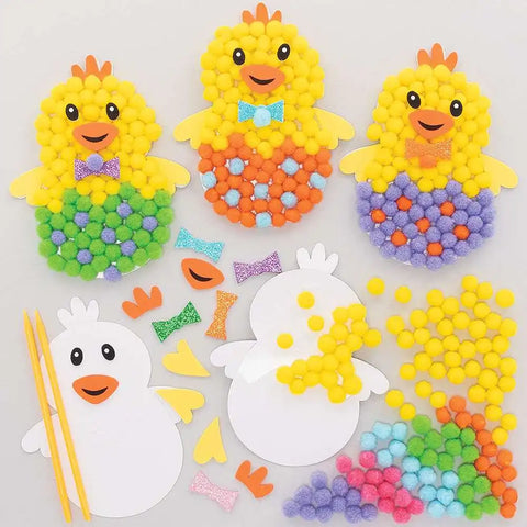 Pom-Pom Easter Chicks - DIY Easter Crafts for Kids