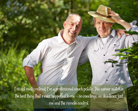 Retirement Phrases Funny - Two Male Retirees