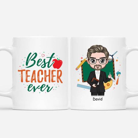 Personalized The Greatest Teacher Ever Quotes Ceramic Mugs for Male[product]