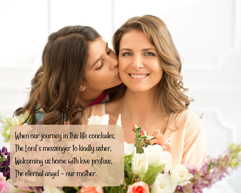 Rhyming Poem for Mother's Day - Daughter Mom and Flowers