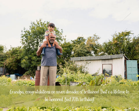 Birthday Wishes to Grandpa - Grandpa Holding Boy