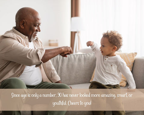 Birthday Greetings to Grandfather - Grandpa and Kid on The Couch