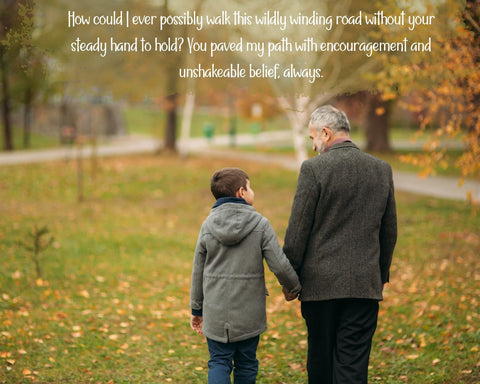 Happy Father's Day In Heaven Images - Grandpa And Kid Walking In The Park