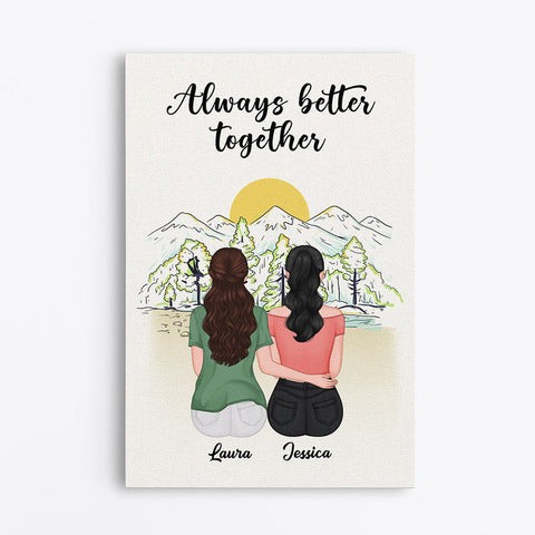 Personalized Always Better Together Canvas for Luxury Gifts For Sister