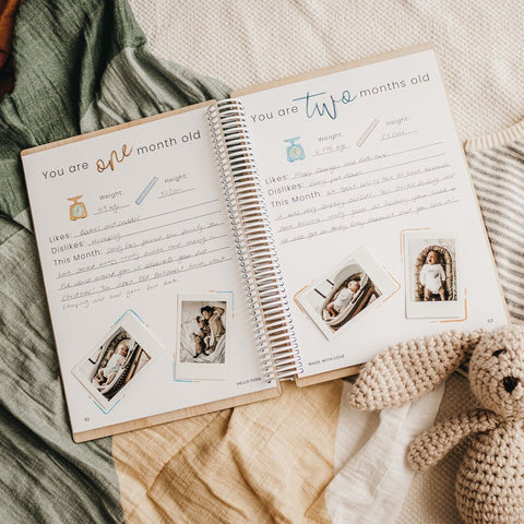A Beautifully Designed Baby Memory Book as Mothers Day Gifts For First Time Moms