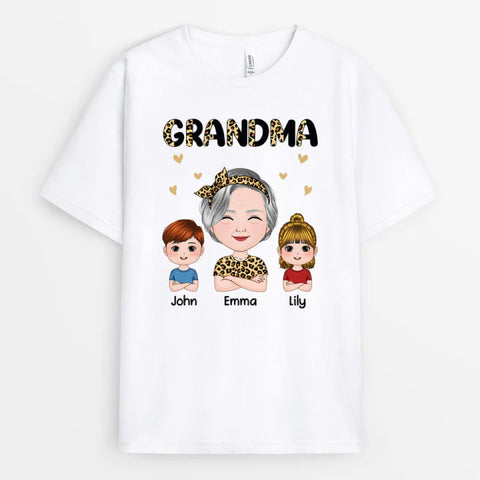 Personalized Grandma Leopard T-shirts on Mother’s Day To Grandma[product]