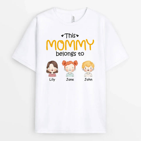 Personalized This Mommy Grandma Belongs To T Shirts as Mother's Day Gifts For Grandmothers[product]