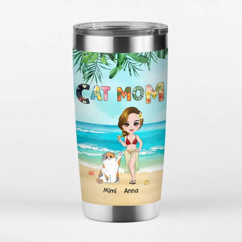 Cat Mom Tumbler - Mother's Day Gift Ideas for My Sister