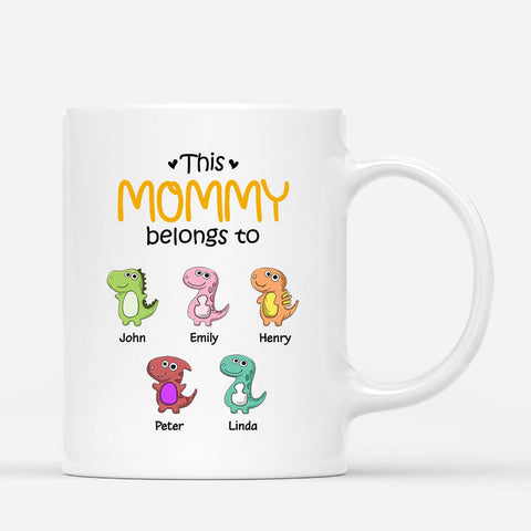 mother's day gift ideas for daughter in law - Personalized mugs with dinosaur illustration