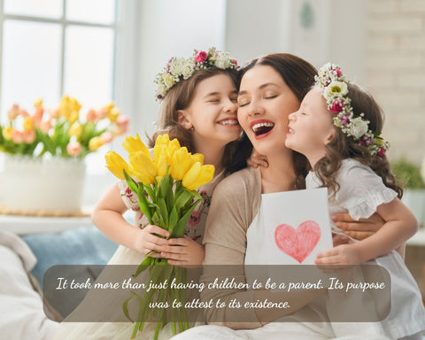 Mothers Day Quotes for A Stepmom - Two Daughters Gives Mom Flowers