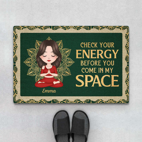 check your energy before you come in my space doormat  hilarious gifts for mom
