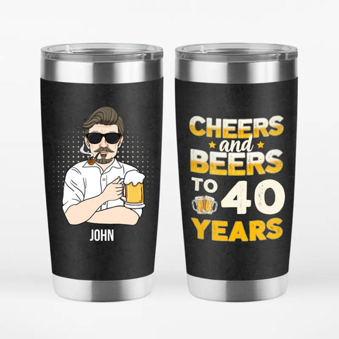 Personalized Cheers And Beers To 40 years Tumbler husband 40th birthday