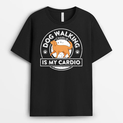 Personalized Cool Dog Walking Is My Special Cardio T-shirt-Dog Walker Present Ideas