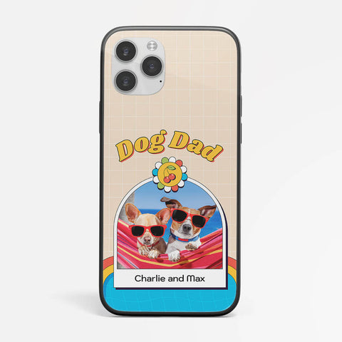 Dog Dad Chill On Beach iPhone 12 Phone Case As Gift For Dog Dad[product]