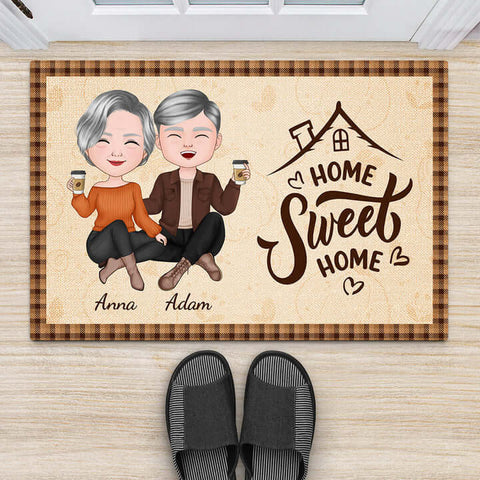 Personalized Home Sweet Home Fall Season Door Mat As Anniversary Gift For Parents[product]