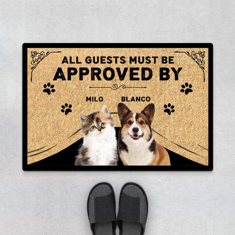 All Guest Must Be Approved Door Mats - Gifts for A Dog Mom