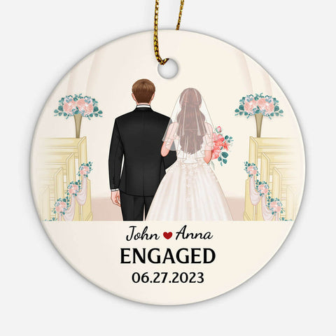 Personalized Engagement Date Ornaments-engagement presents for her