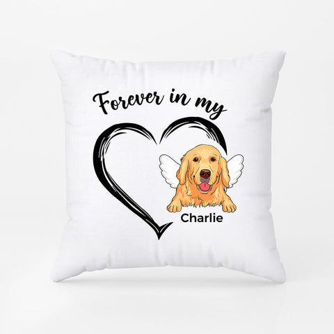 Personalized Forever In My Heart Pillow-condolences message for loss of dog