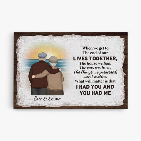 Customized I Had You And You Had Me Canvas As Anniversary Gift For Parents