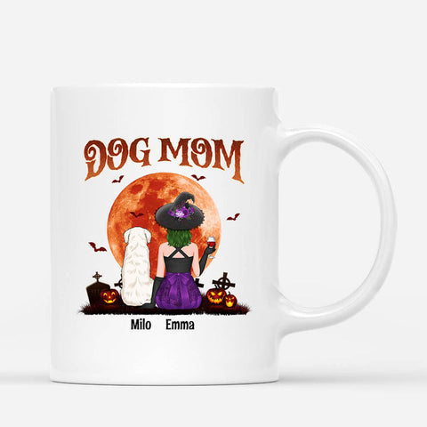 Personalized Halloween Dog Mom Red Moon Mug[product]