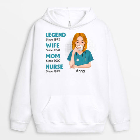 Legend Wife Mom Nurse Hoodie Retirement Gift for Nurse[product]