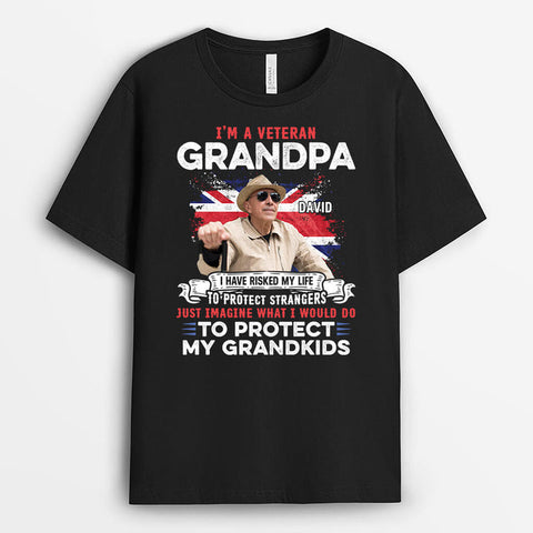 Personalized I'm A Veteran Grandpa T-Shirt - Retirement Joke Gift Ideas[product]