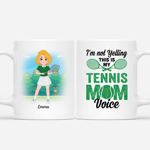 personalized im not yelling this is my tennis mom voice mug  mothers day gifts funny[product]
